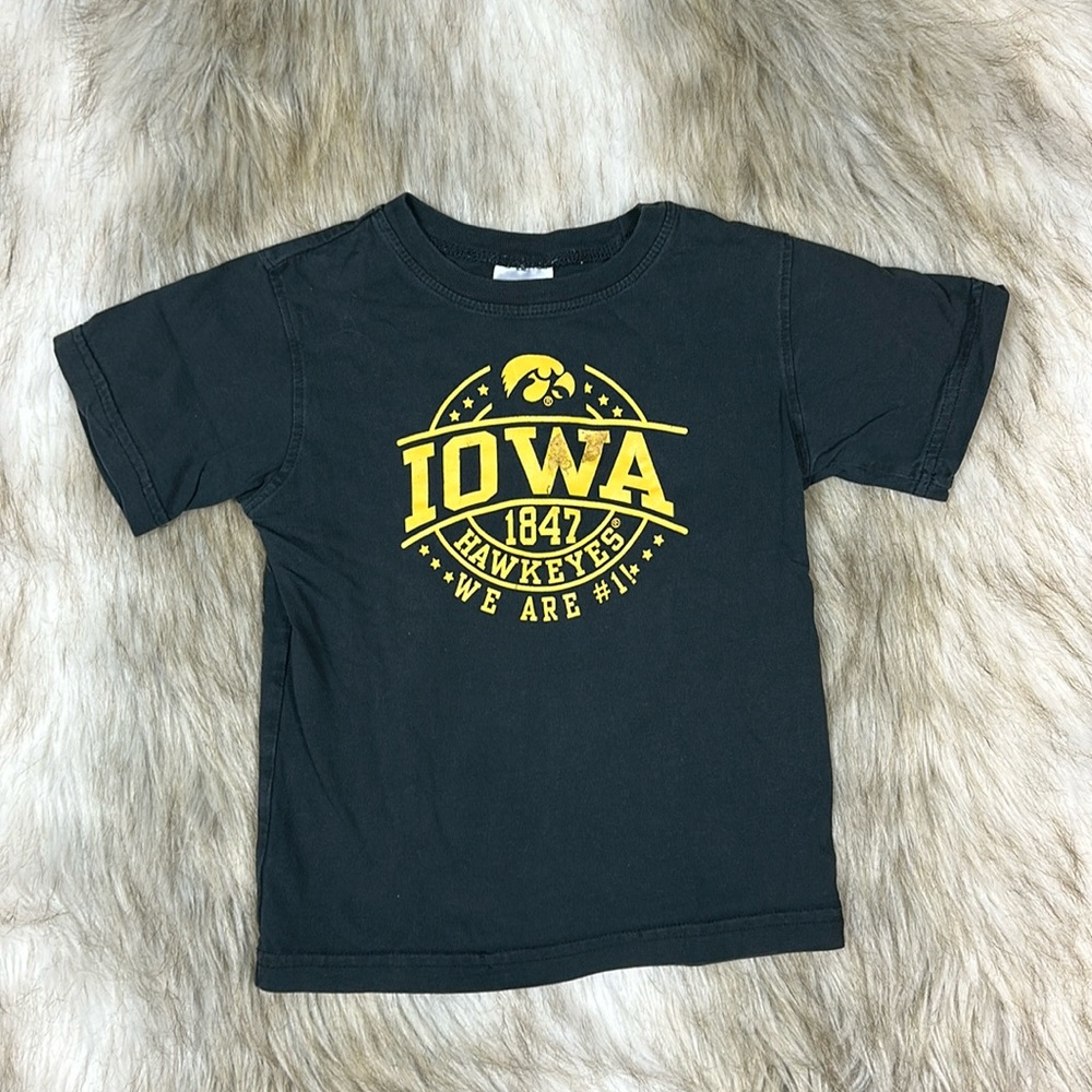 Iowa Hawkeyes We Are #1 T-Shirt Black Gold 4T